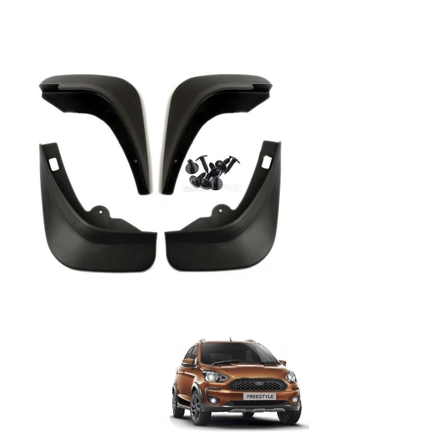 Auto Addict Car Mud Guard Splash Guards Flaps (O.E Type Custom,4 pcs) for Ford Freestyle-image-31