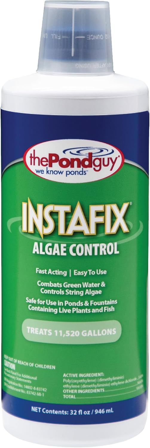 The Pond Guy FeatureClear & InstaFix Combo Pond Algae Control Treatment, for Cleaner & Clearer Water, EPA Registered Algaecide Water Treatment, Safe for Bird Baths & Fountains, Combo Pack, 32 Ozs