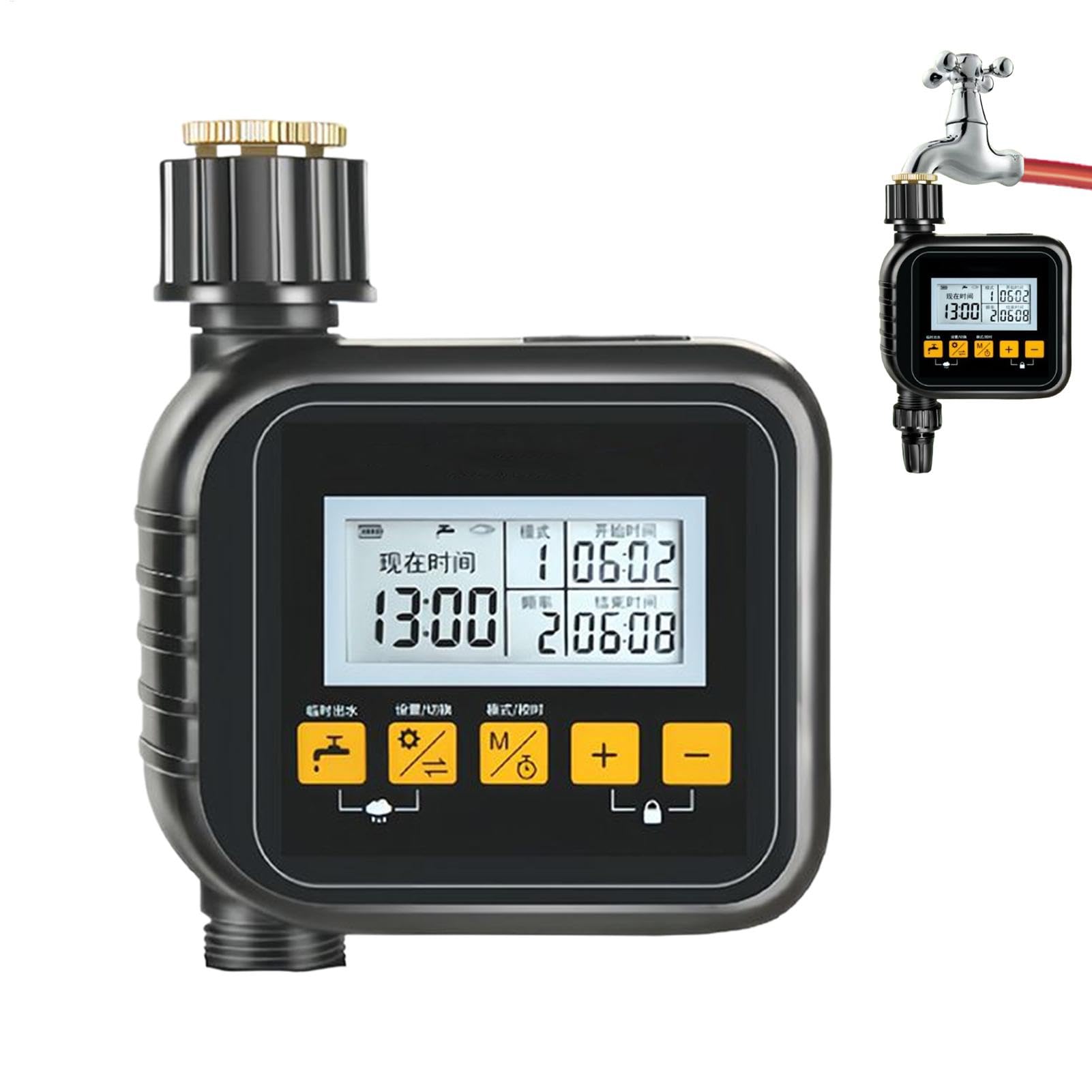 Minuteur d'arrosage automatique robuste avec écran LCD pour terrasses et grands jardins