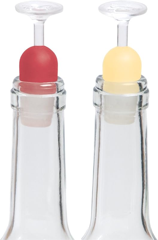 Oenophilia Tapones para tallo de vino, rojo/blanco