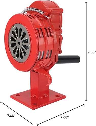 Miniatura 10 de Keenso Adjustable Volume Hand Crank Siren 110dB Loud Alarm for Emergency, Portable Siren for Outdoor Use (Red)