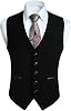 HISDERN Suit Vest for Men Elegant Wedding Vest Classic Plain Casual Business Vest Formal Tuxedo Suit Vests with Pockets