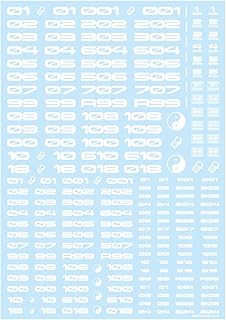 HiQParts TR03 White Numbers Number Model Kit Water Slide Decal
