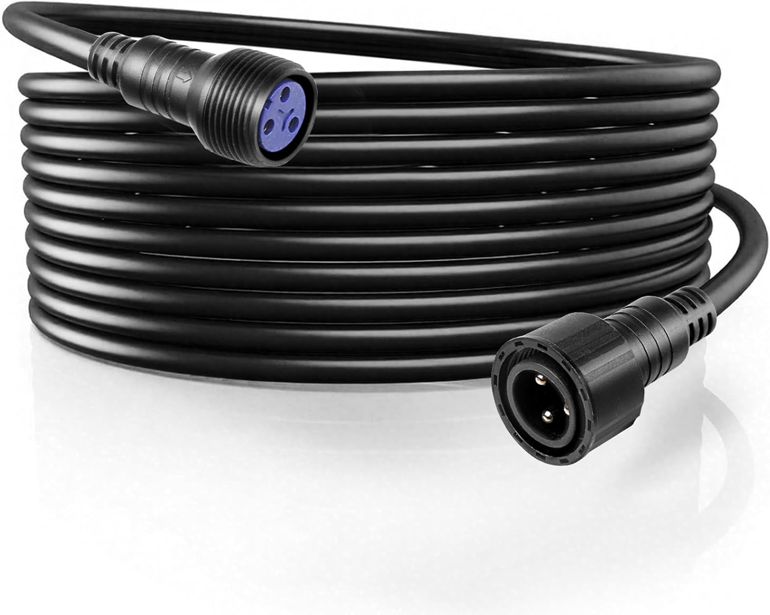 Waterproof Power Cable, 3 Pin 13AWG 2.5mm2 Waterproof Connector Power Extension Cable, 5m 16.4ft IP65 Par Light Outdoor Power Cord for Powercon Connector Output Hand in Hand Stage Lights