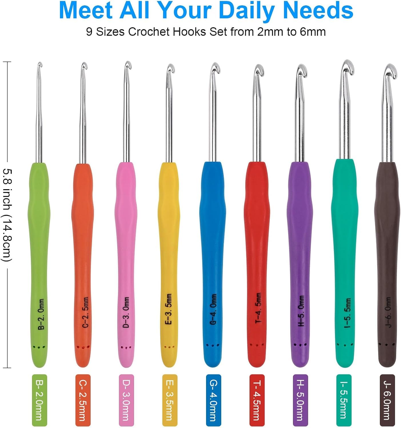 Crochet Hooks Set 47 Pack Knitting Kit - Image 2