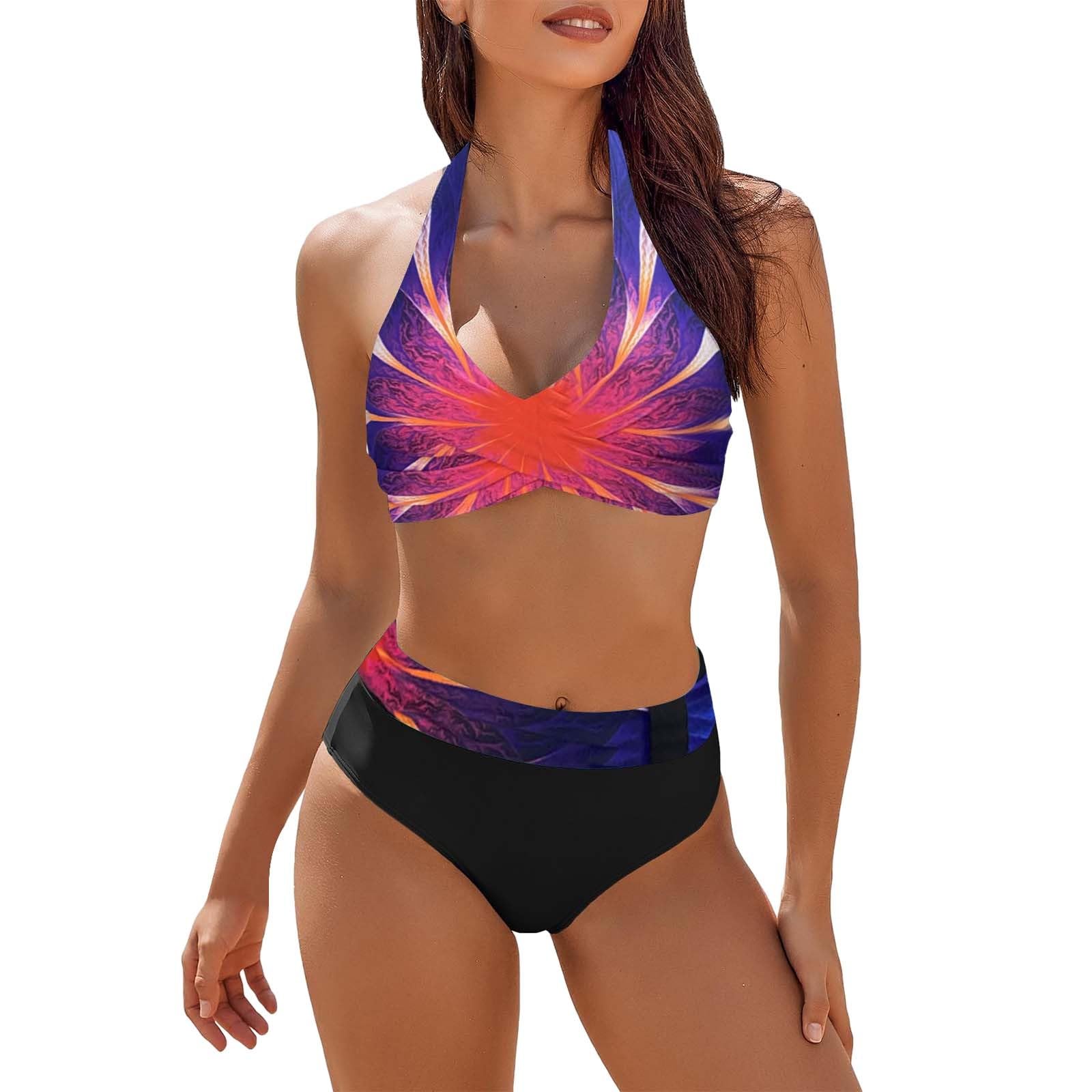 SHOBDW Bikinis Mujer 2024 Tallas Grandes Bikini Sexy Tanga Traje de Baño Dos Piezas Reductor Micro Mini Bikinis Deportivo Brasileño Bañador Arena Surf Bañadores Cintura Alta Trajes de Push Up Swimwear