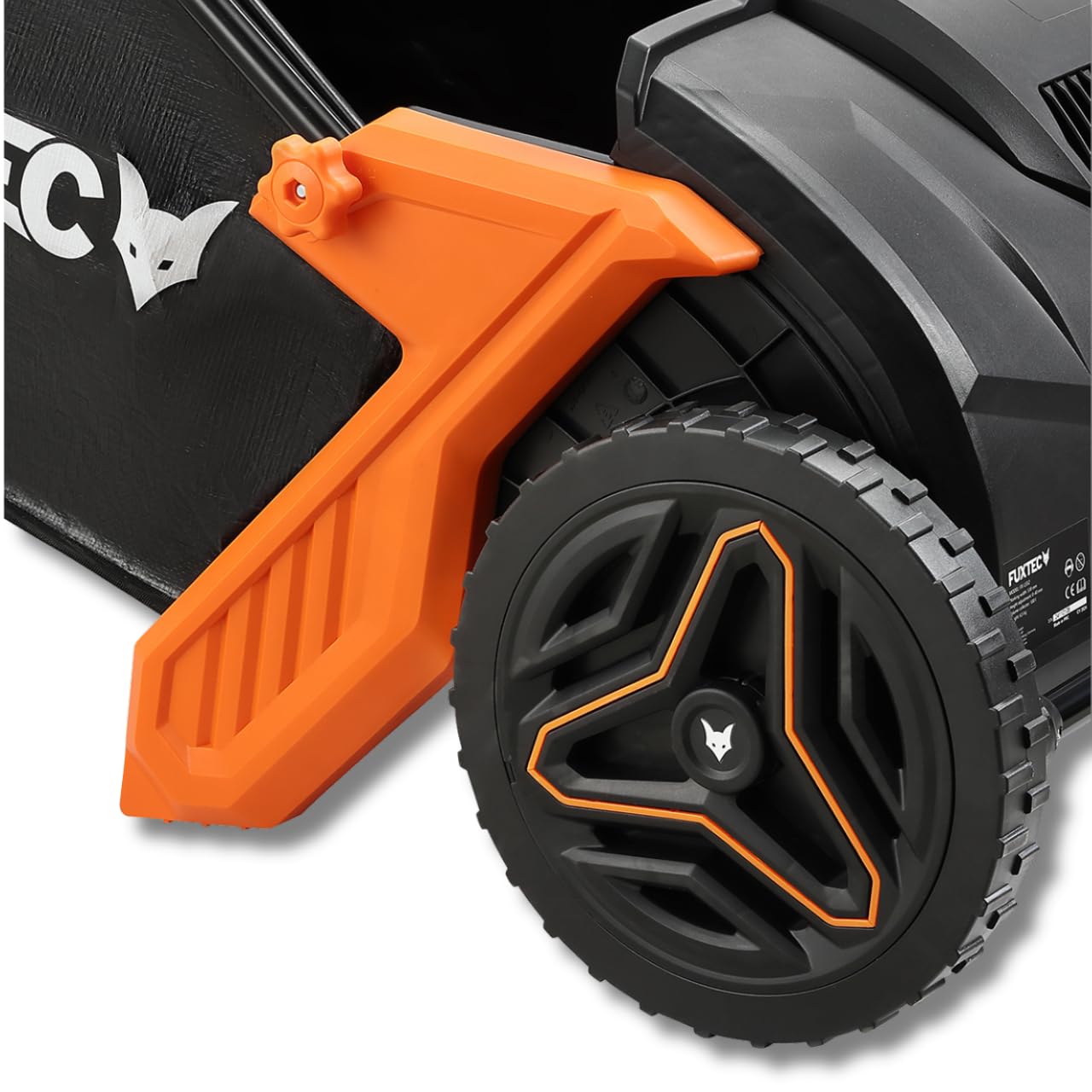 FUXTEC Carrito recogedor de Hojas y césped FX-LS52 • 530 mm Ancho de Trabajo • Altura Regulable 0-40 mm • Bolsa colectora 100 L • Diseño Ligero y ergonómico 6,5 kg