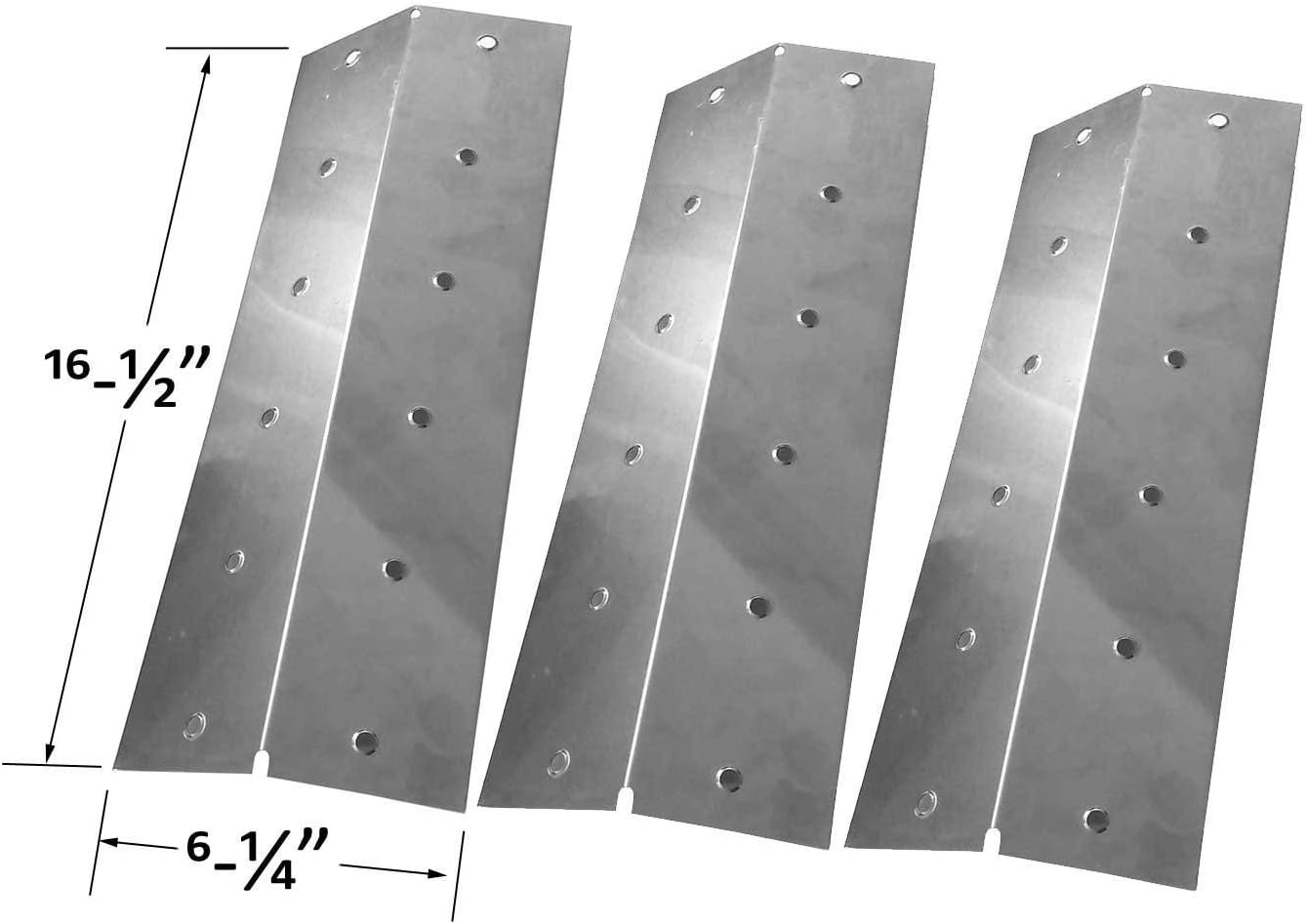 Grill Parts Zone Coleman 5100, 5110, 5300, 5310, 9990-132, 9990-132D, 9990-142, 9990-1420, 9990-646, 9991-132, 9991-142, 9991-142, 9991-64 (3-PK) Stainless Heat Shield