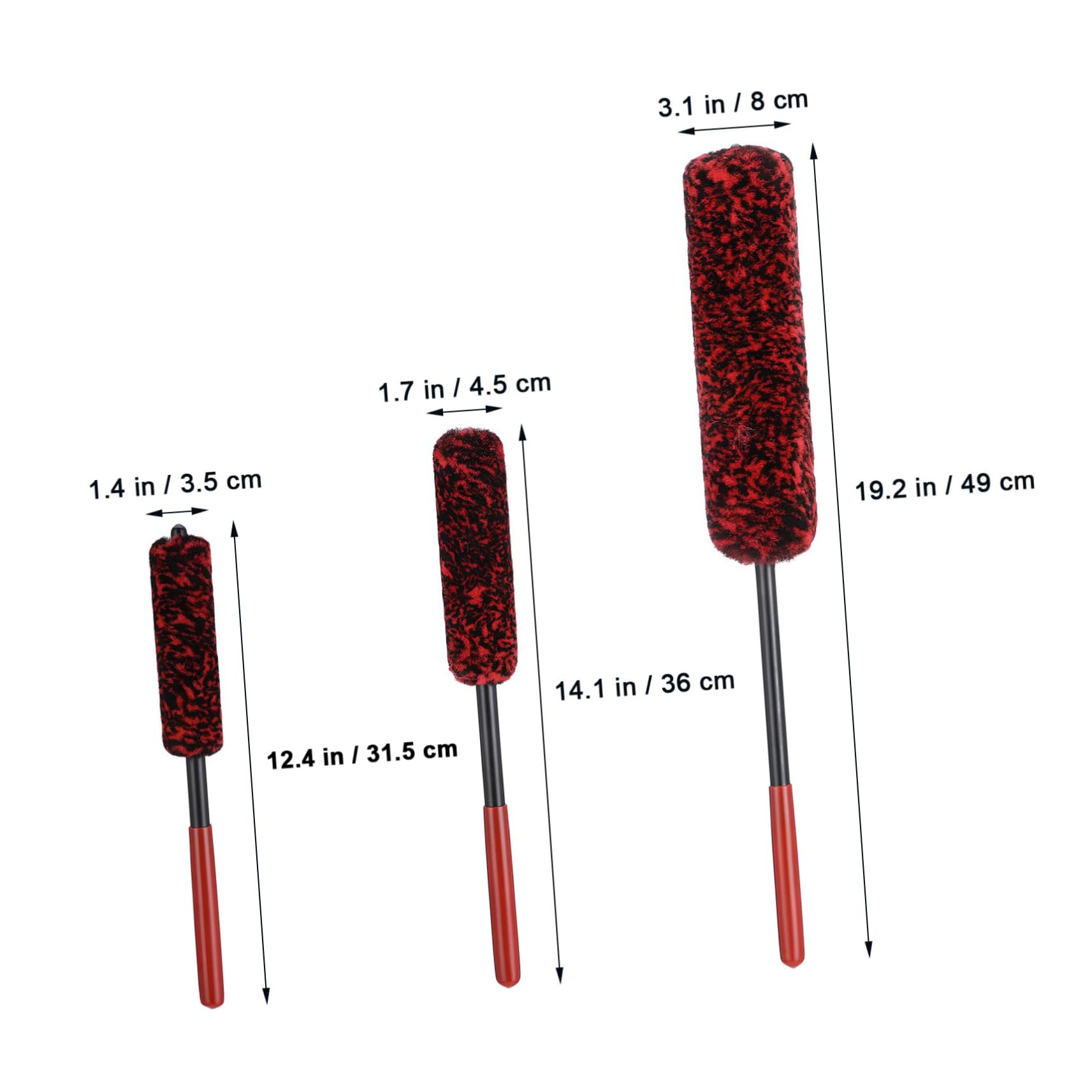 Luxshiny 3 Set Spazzole per Pulizia Ruote Auto Spazzole con Testa per Dettagli E Manutenzione Strumenti Pulizia per Cerchi E Pneumatici 3 Pezzi*3