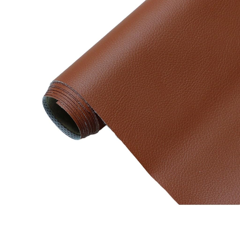 Simili cuir d'ameublement ignifuge 160cm de large sécurisé couleur marron rouille