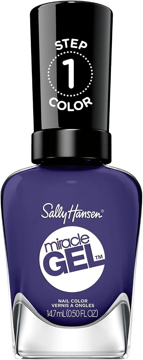 Esmalte de uñas Miracle Gel de calidad de salón | Fórmula tipo gel, sistema de dos pasos, no necesita luz ultravioleta, larga duración | Opaco, Brillante | 605 Reinado del Desierto | Color de uñas morado oscuro