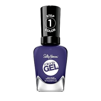 Sally Hansen Miracle Gel Salon Quality Nail Polish | Gel-Like Formula, Two-Step System, No UV Light Needed, Long Lasting | Opaque, Glossy | 605 Desert Reign | Dark Purple Nail Color
