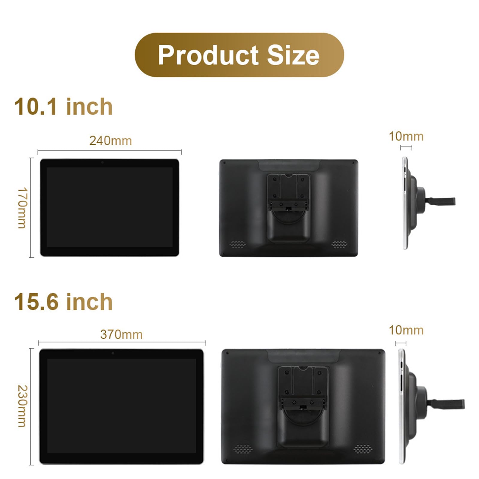 FAXIOAWA Lettore del Sistema di intrattenimento Posteriore per Auto con Display Esterno per poggiatesta per Auto da 10,1 Pollici con Fotocamera Frontale,10.1-inches-2pcs