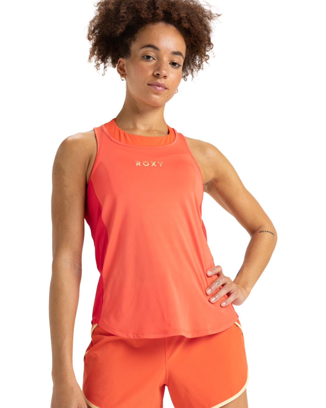 Roxy Knit top Bold Moves 2.0 MESH Tank Young Womens Orange S