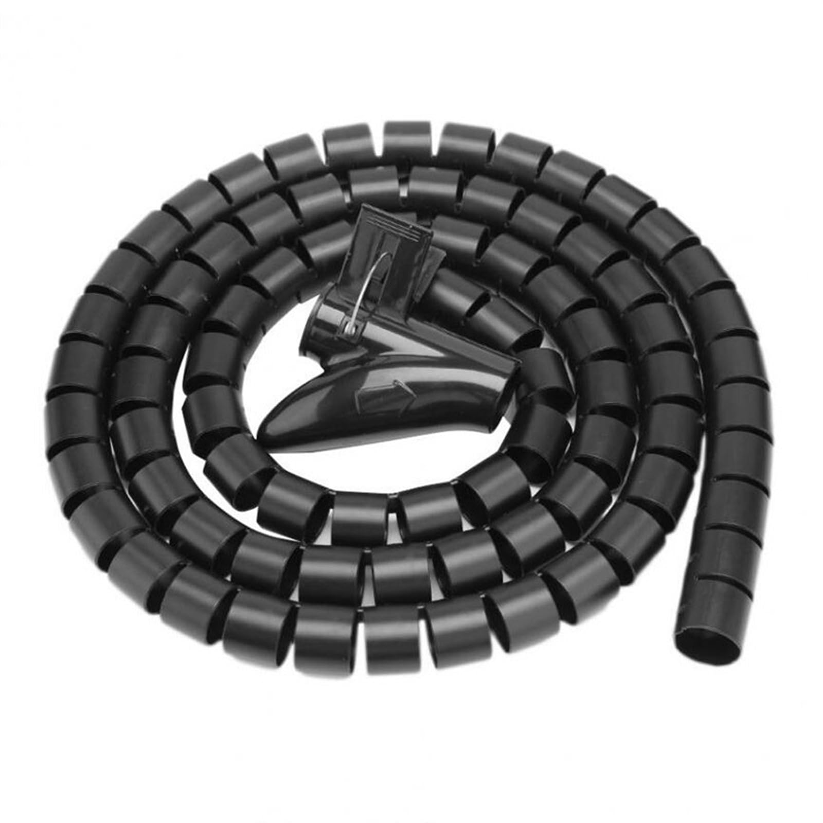 1 pz Nero Manicotto Del Cavo Organizzatore Avvolgere Il Tubo Protezione Del Cavo Flessibile A Spirale Filo di Stoccaggio Tubo Copertura Del Tubo (28mm ID 3 Metri)(28mm ID 1.5 meter)