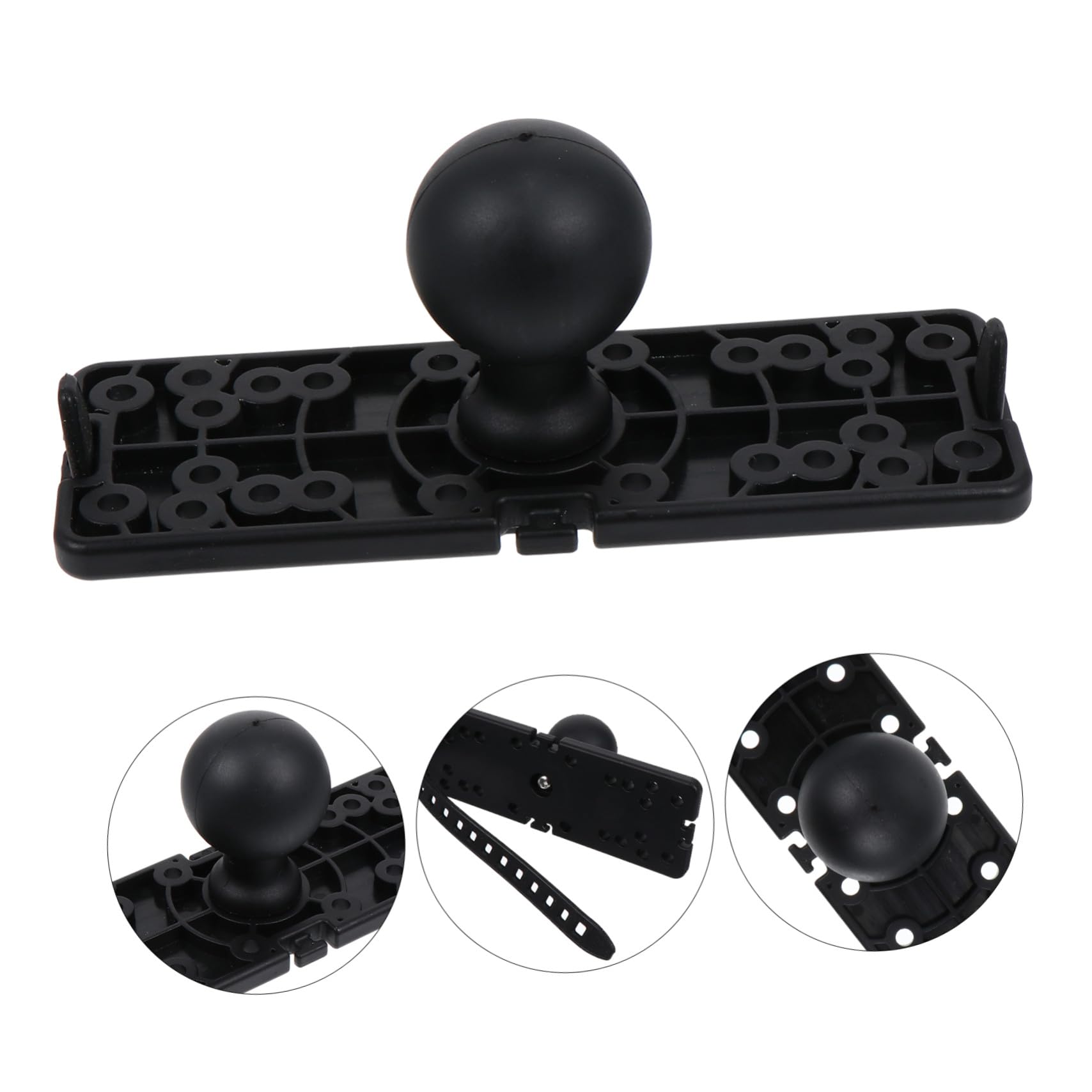 HOMSFOU Halterung für Fischfinder Ball Angelrutenhalter für Boot teleskopisch Fischfinder liefern Bootsrute plat kanu zubehör Fischfindergestell Basis für Fischfinder Nylon Black