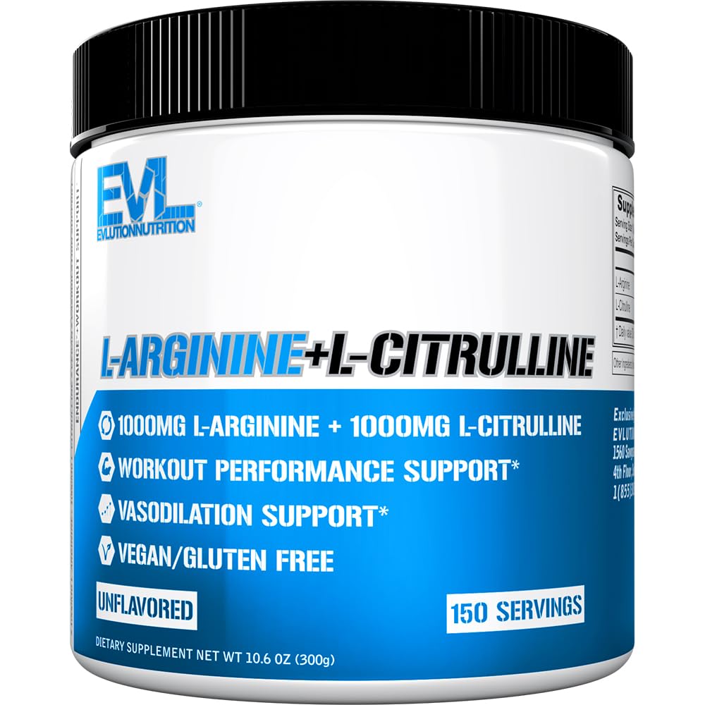 Evlution EVL L-Arginine & L-Citrulline Nitric Oxide Powder - 150 Servings