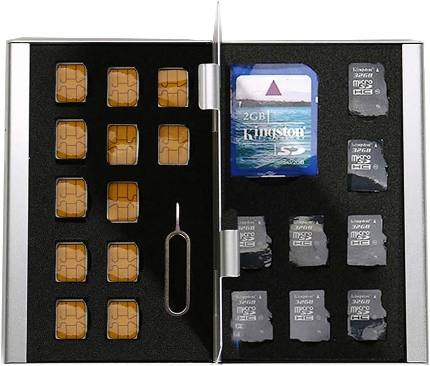 Myymee SD Memory Card Holder Cases for SD/TF/Nano Sim Cards,with 1 Card Pin