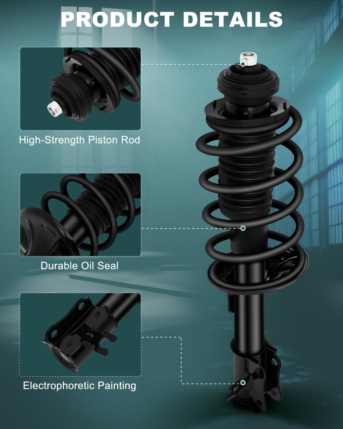 AUTOMUTO Front and Rear Pair Complete Struts Spring Assembly Shock Absorber Compatible with 2004-2011 for Chevy Aveo 2009 for Pontiac G3 2005-2008 for Pontiac Wave Struts 172296 172295 5794