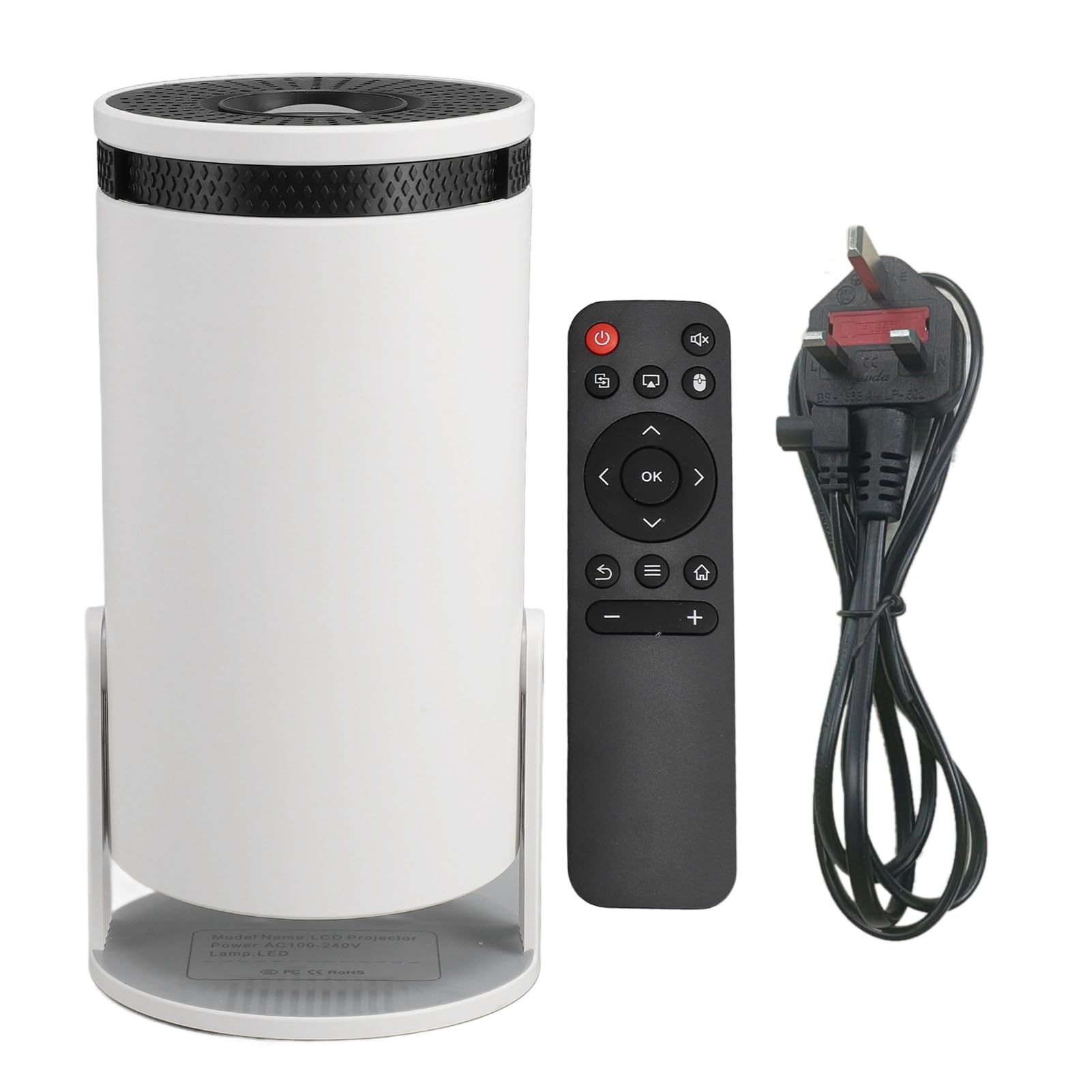 Luocute Wide Compatible Small Projector, 1080P 5G WiFi BT 1G Plus 8G Phone Wireless Same Screen Portable Projector, Compatible with Android HDMI USB, for Home Outdoor (GB Plug)