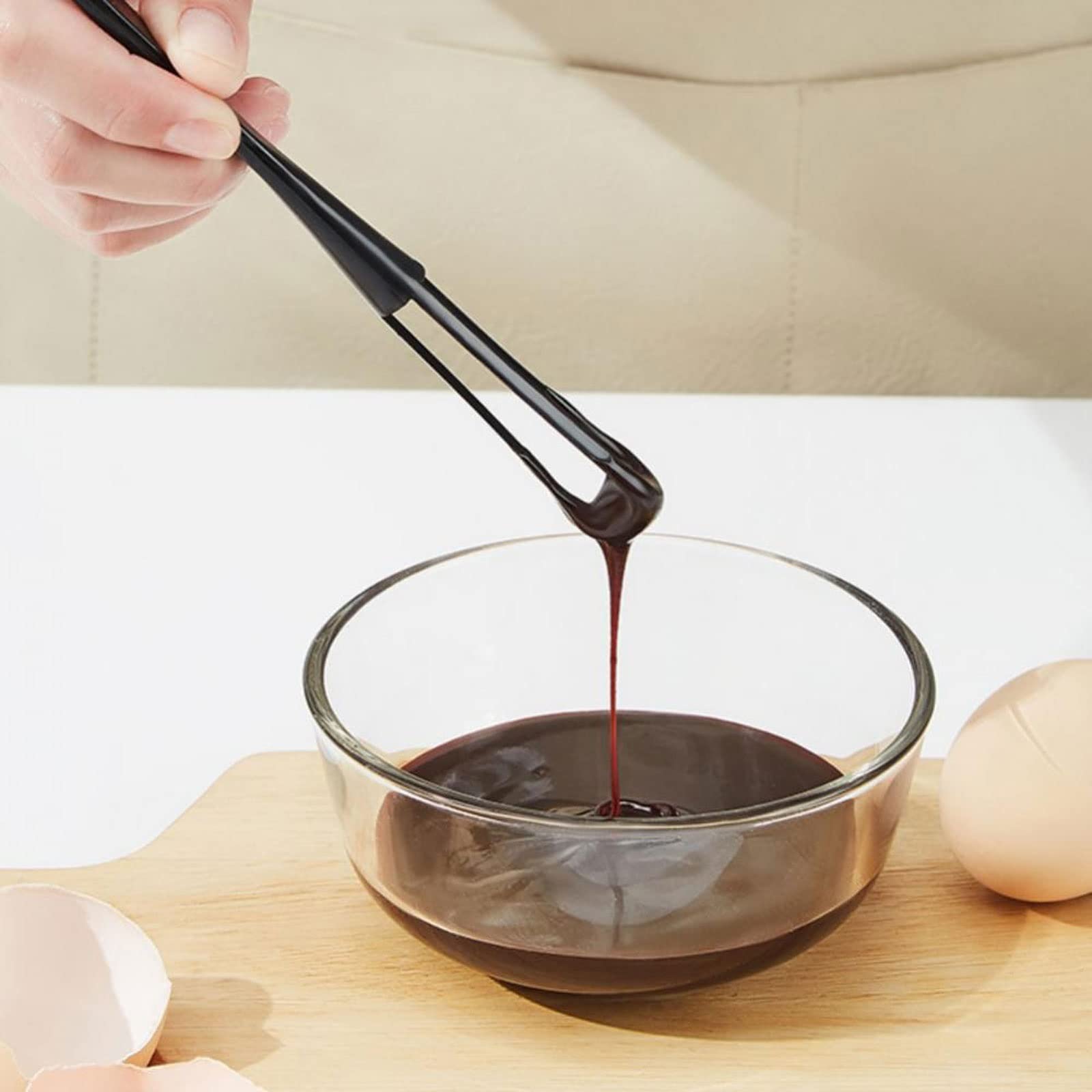 Batidor de huevos reutilizable, mini cuchara batidora de huevos con mango ligero, batidor manual de huevos de mano, batidor de huevos de crema, utensilio de cocina