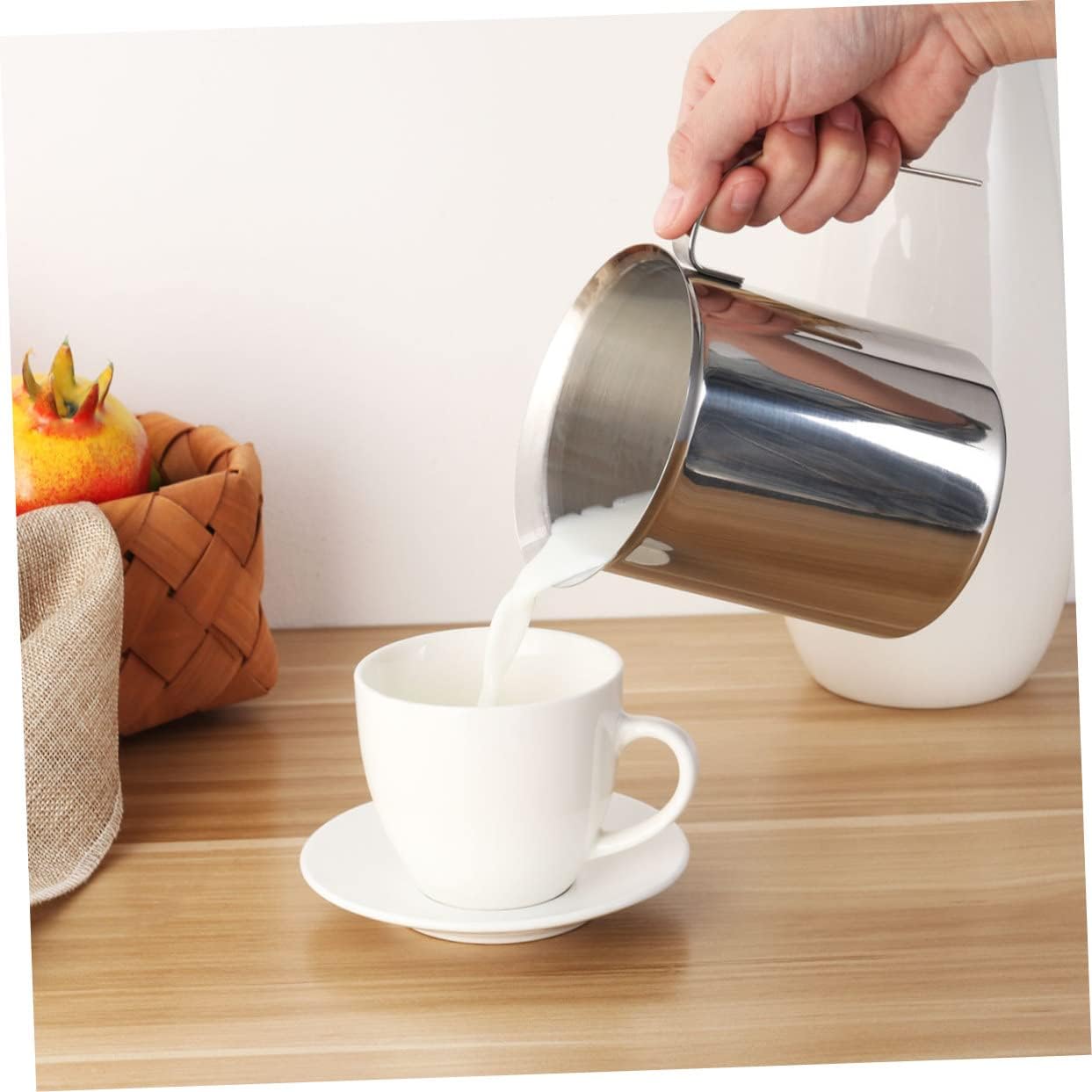Frother cup,milk frother,1pcs Stainless Steel Milk Frother Coffee Frother Milk Maker Handmade Milk Frother