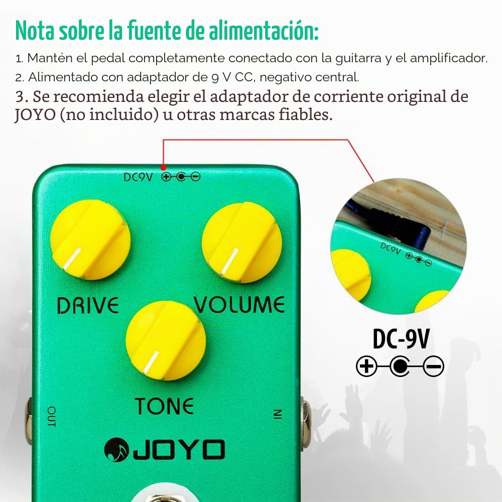 JOYO Pedal de sobremarcha vintage clásico para guitarra eléctrica - Bypass verdadero (JF-01)