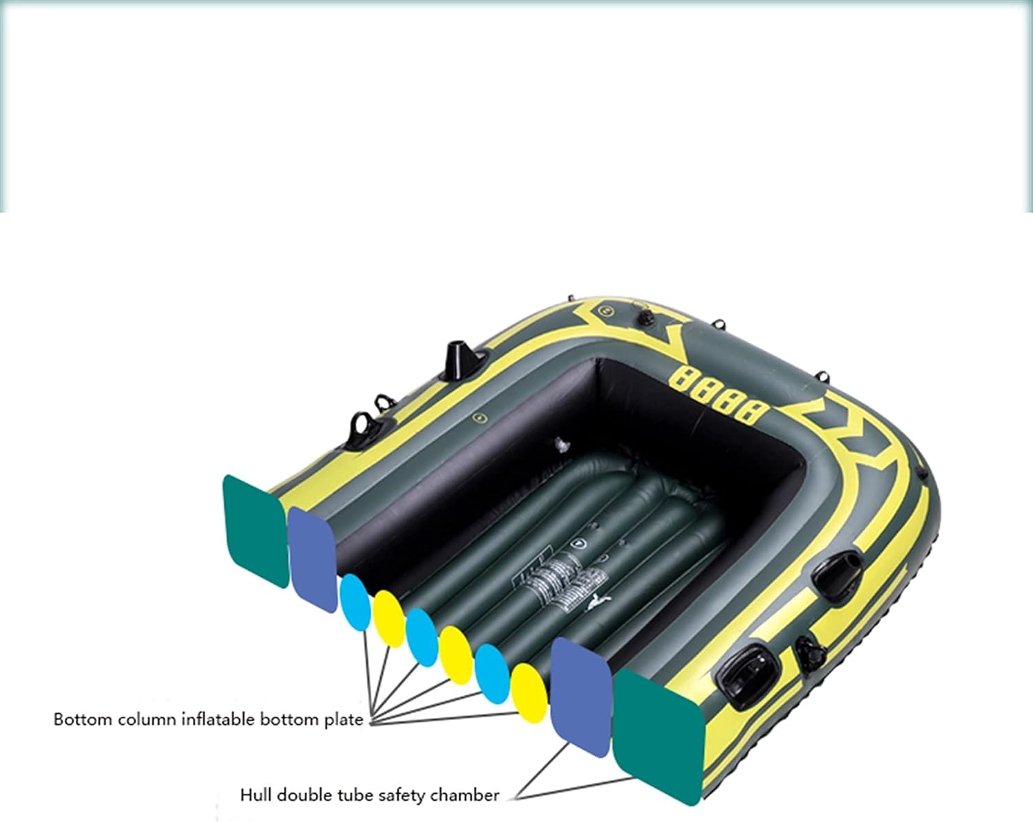 Inflatable Marine Boats, 1.8mm Thickness, 277Kg Bearing Load, Inflatable Boats Adults Both Adults