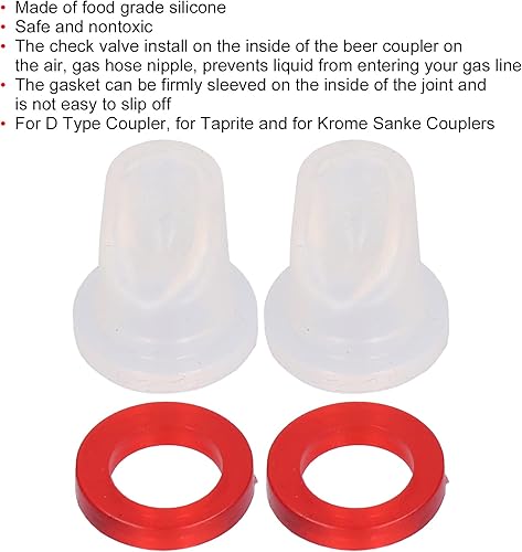 Miniatura 2 de Válvula de retención unidireccional, material de grado alimenticio Tipo D Válvula de retención del acoplador de barril para acopladores Taprite para