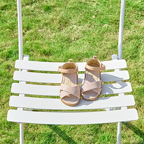 Image of Felix & Flora Toddler Girl Sandals - Flower Girl Dress Shoes Open Toe Little Kid Flats