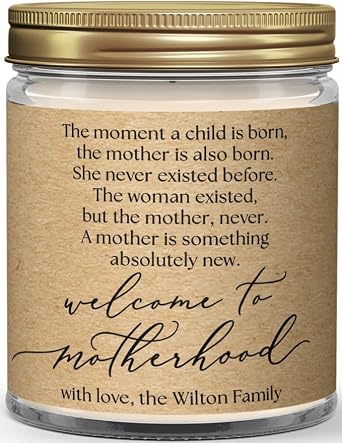 DIGIBUDDHA Scented Custom Candles Personalized Candle Gifts For Women, Postpartum Essentials For Mom, Words Of Encouragement For A New Mom Care Package, Best Postpartum Gift for Mom, Birthdate Candles