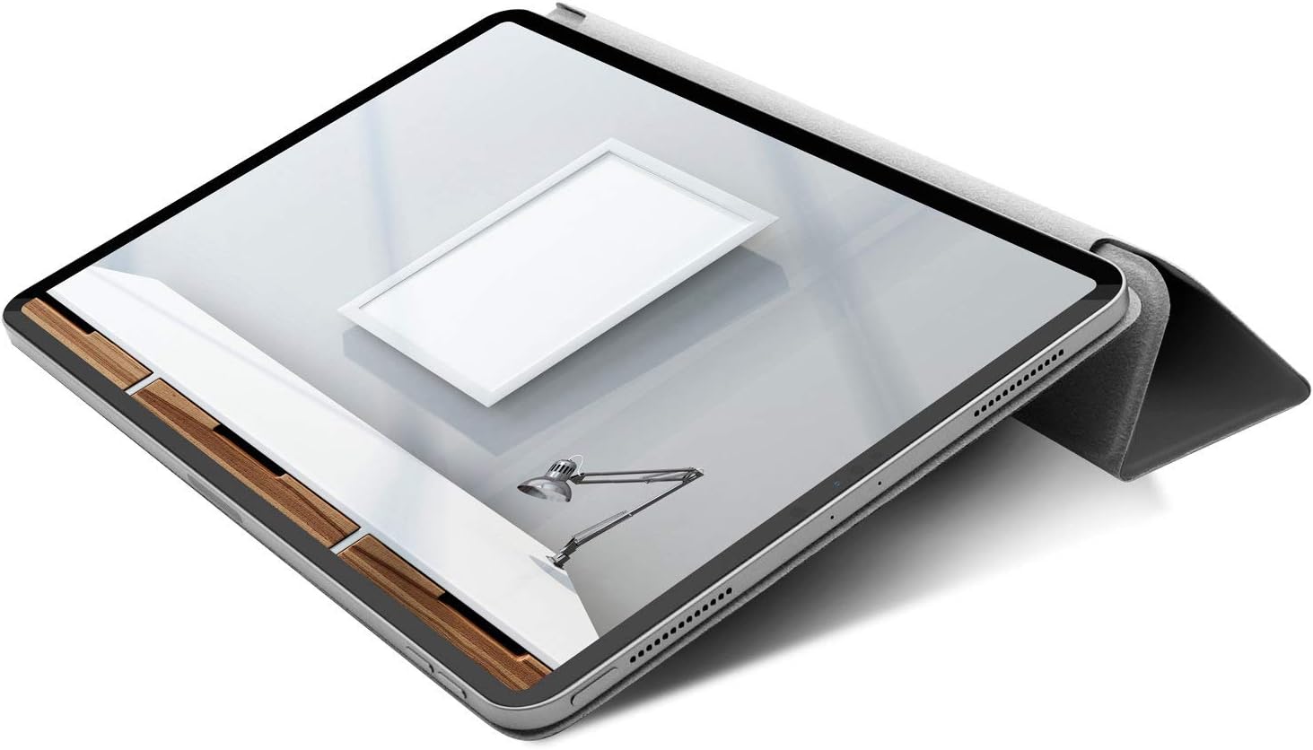 Macally BOOKSTAND PRO 3L, case and stand for Apple iPad Pro 12.9" (2018)", grey