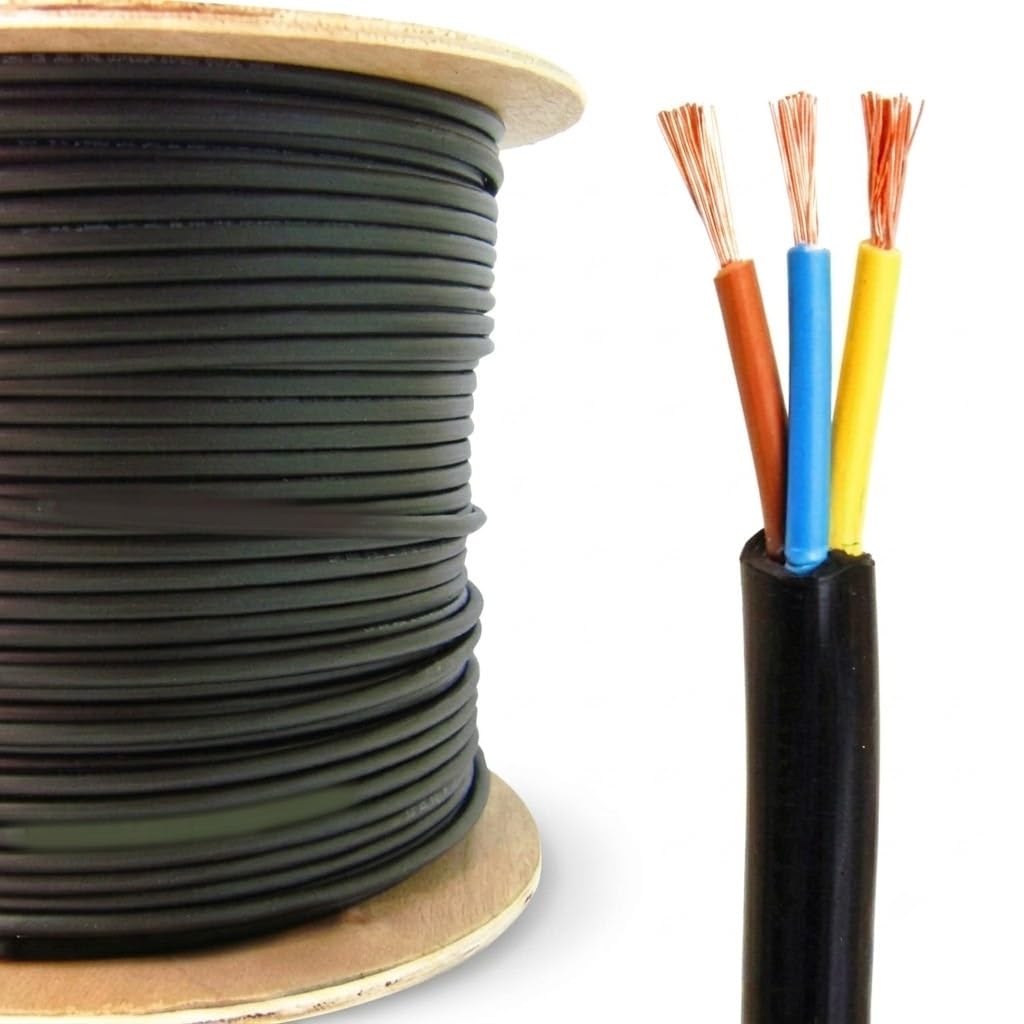 DRUMSTONE ( 2026 Brings 5 Years WARRANTY ) 1MM(14/30) 3 Core Copper Wire Cable Roll Heavy Duty Electrical Extension Line Home Industrial Use Black Flexible Wire 100FEET-image-3