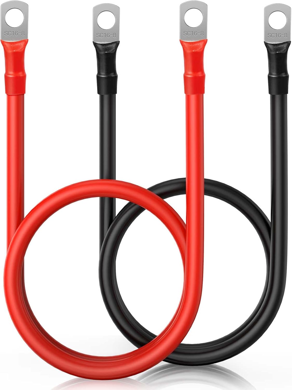 12v Exoda Câble De Batterie 10 Mm² 200cm Avec Cosses M8 Rouge Pour Cosse Batterie
