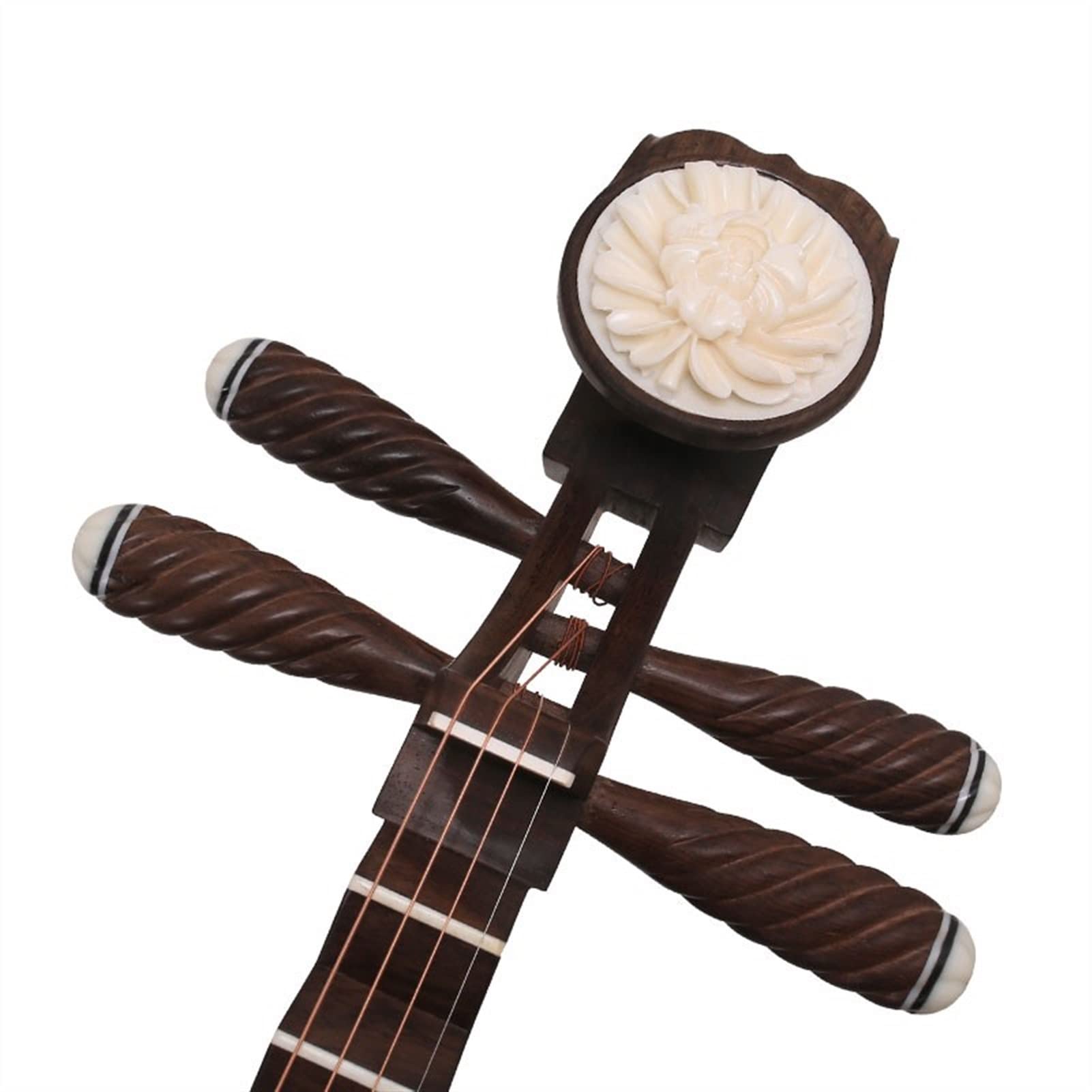 TSTS Hartholz Chinesische Pipa Ebenholz Klar Wasserholzwelle Holzphase Poliert Pipa Musikinstrument Chinesischer Lauter