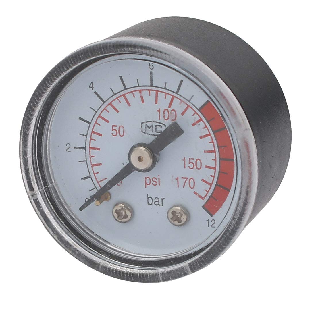 Aexit Manometro Rotondo 0-12Bar / 0-170Psi Con Filetto 10mm - 2 Pezzi Per Compressore D'Aria - 3