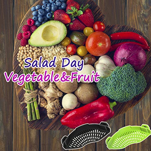 image for AUOON Clip On Strainer Silicone for All Pots and Pans, Pasta Strainer 