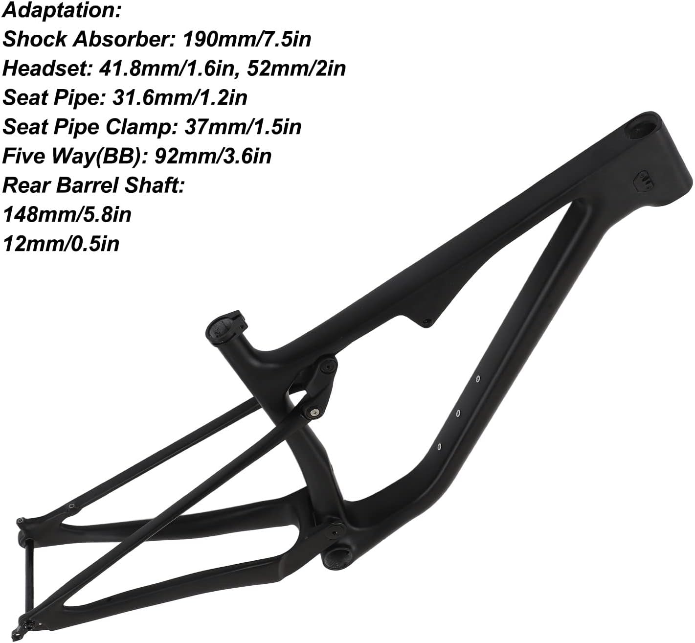 Mountain Cycling Frame, 17in 29ER Full Suspension Shock Absorption Cycling Frame for Riding