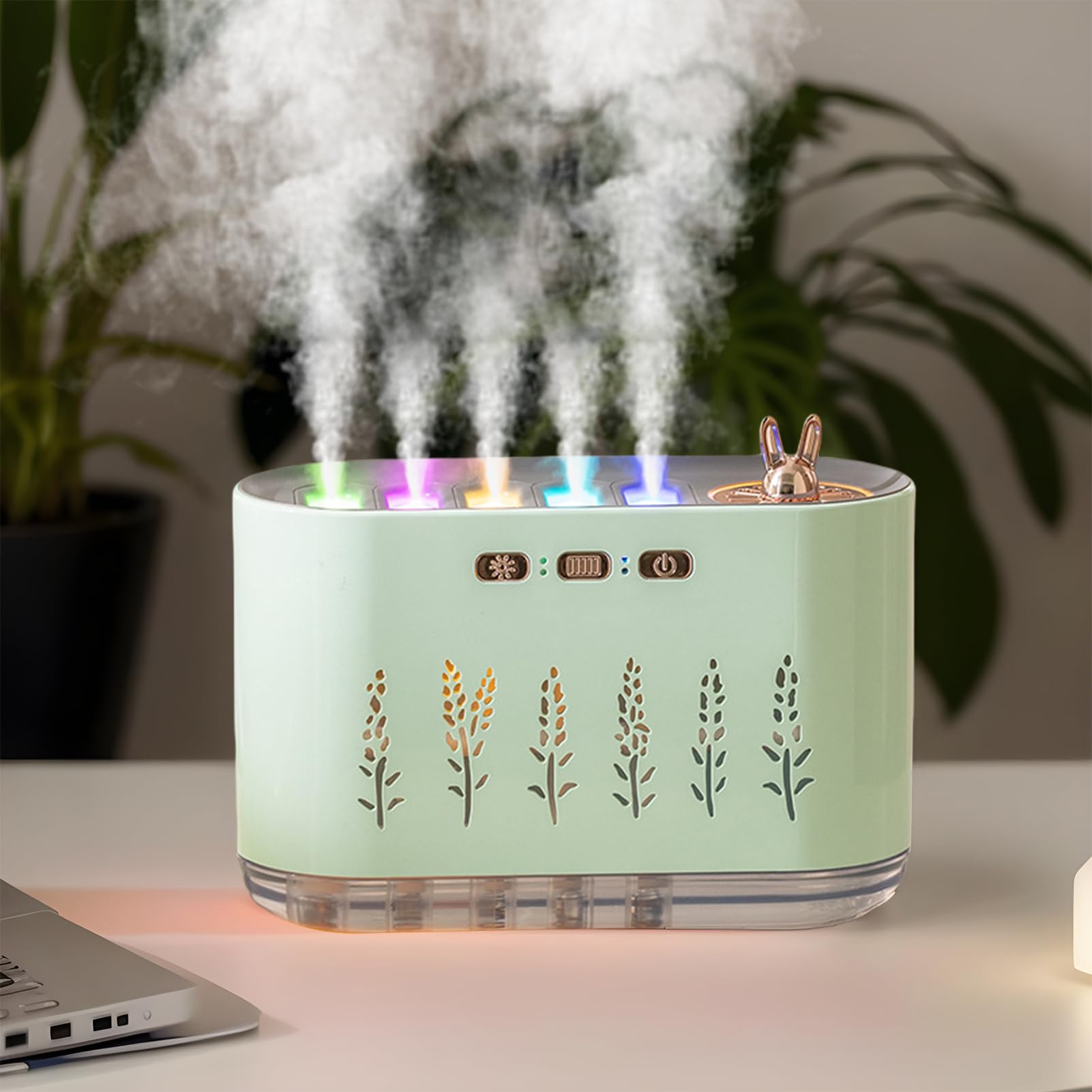 Umidificatori A Fredda Per Camera Da Silenziosa Regolabile | Umidificatore Da Scrivania A Fredda Con 7 Colorate Diffusore oli, cameretta, auto, inverno secco