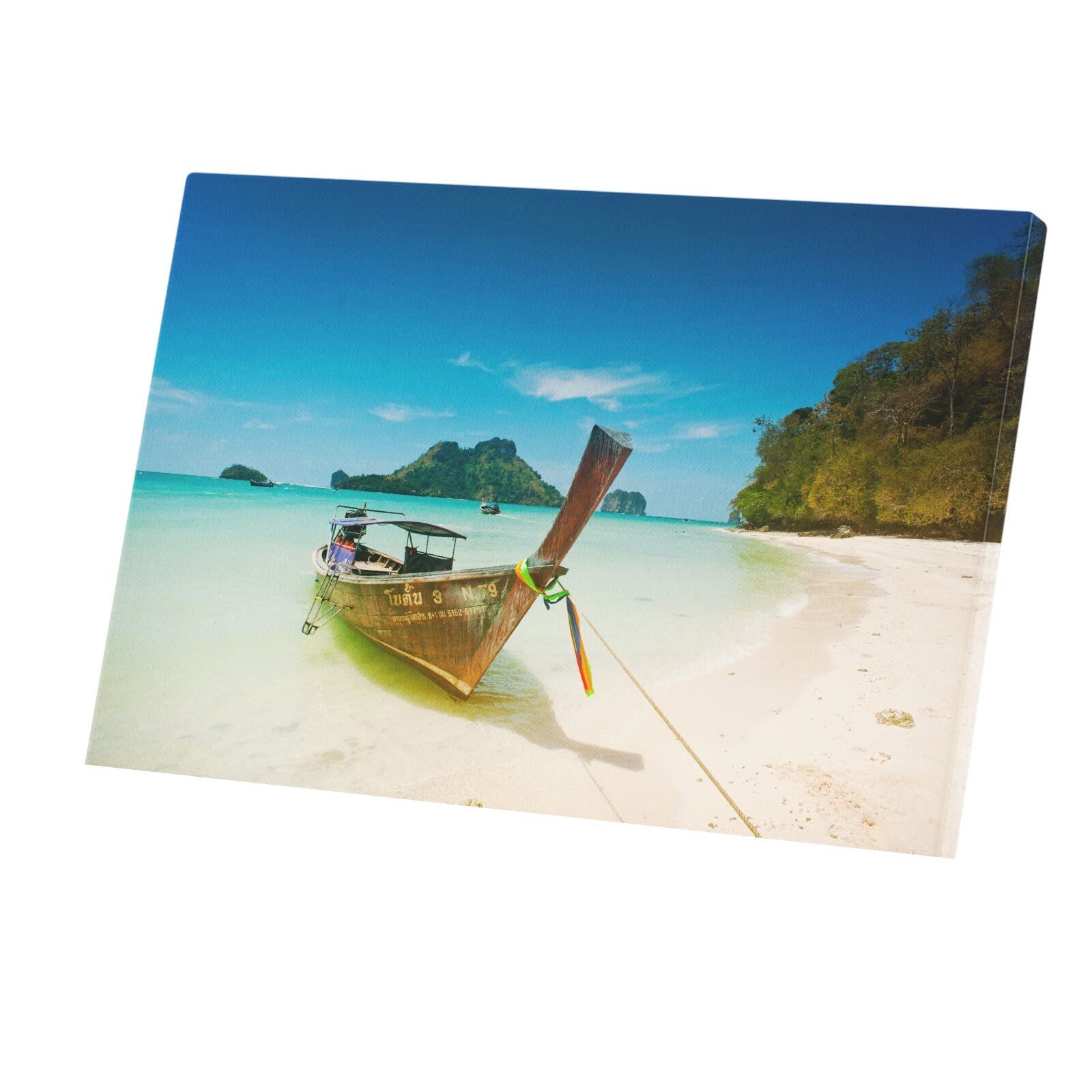 Tableau déco toile imprimée barque thaïlandaise plage 60x40 cm - 4