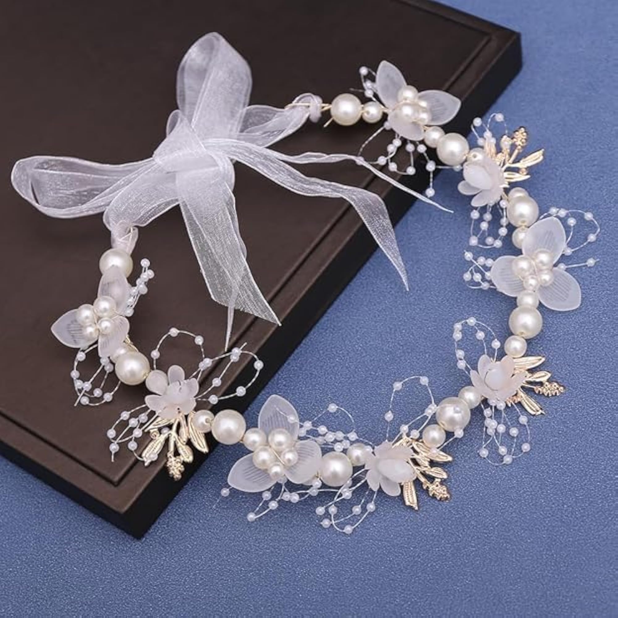 Women's Pearl Flower Crown Bridal Hair Band, Wedding Accessory