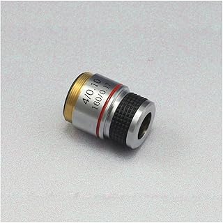 XuuSHA Acessórios de microscópio digital portátil de 185 mm universais 4 x lentes objetivas acromáticas microscópio biológico, acessórios de microscópio de distância conjugada