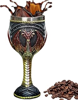 Copa de vino de dragón gótico - Copa de vino gótico de resina de acero inoxidable, de gótico, de de dragón | Norse vikinng Warrior Dragon Ship Metal Clopblet, de beber de acer