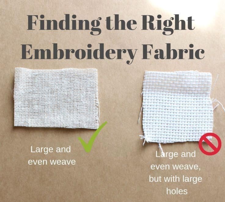 Image of Embroidery Cloth for Needle Art and Crafts, DIY Crafts, Thick Canvas Fabric Natural Color 100% Cotton 1 Meter