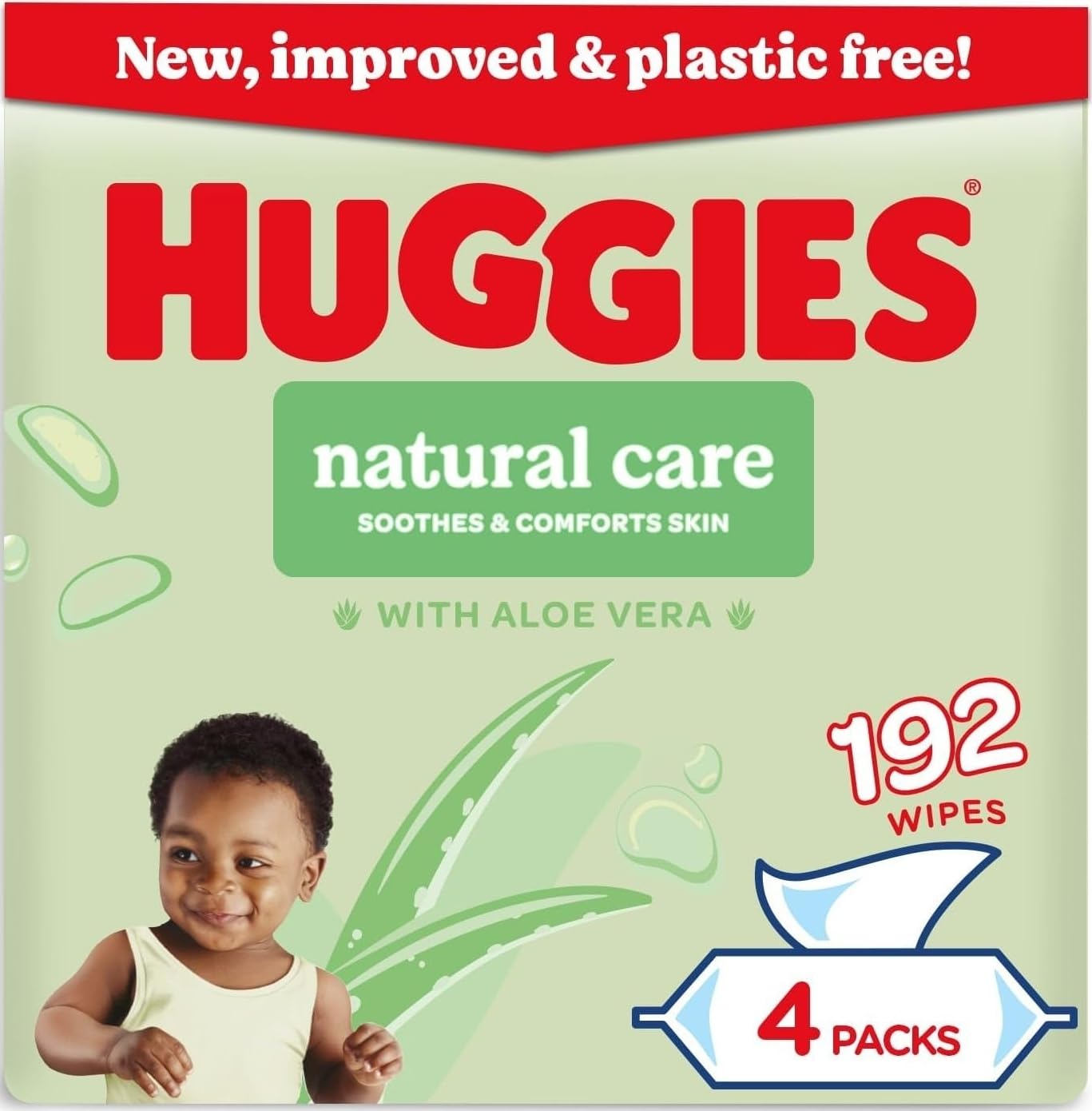 Huggies Natural Care PF Baby Wipes Sensitive Unscented 4x48 -(192 Wipes)