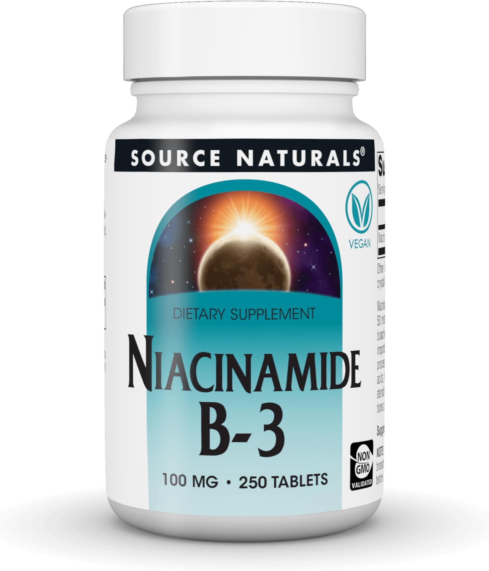 Source Naturals Niacinamide B-3, 100 mg- 250 Vegan Tablets