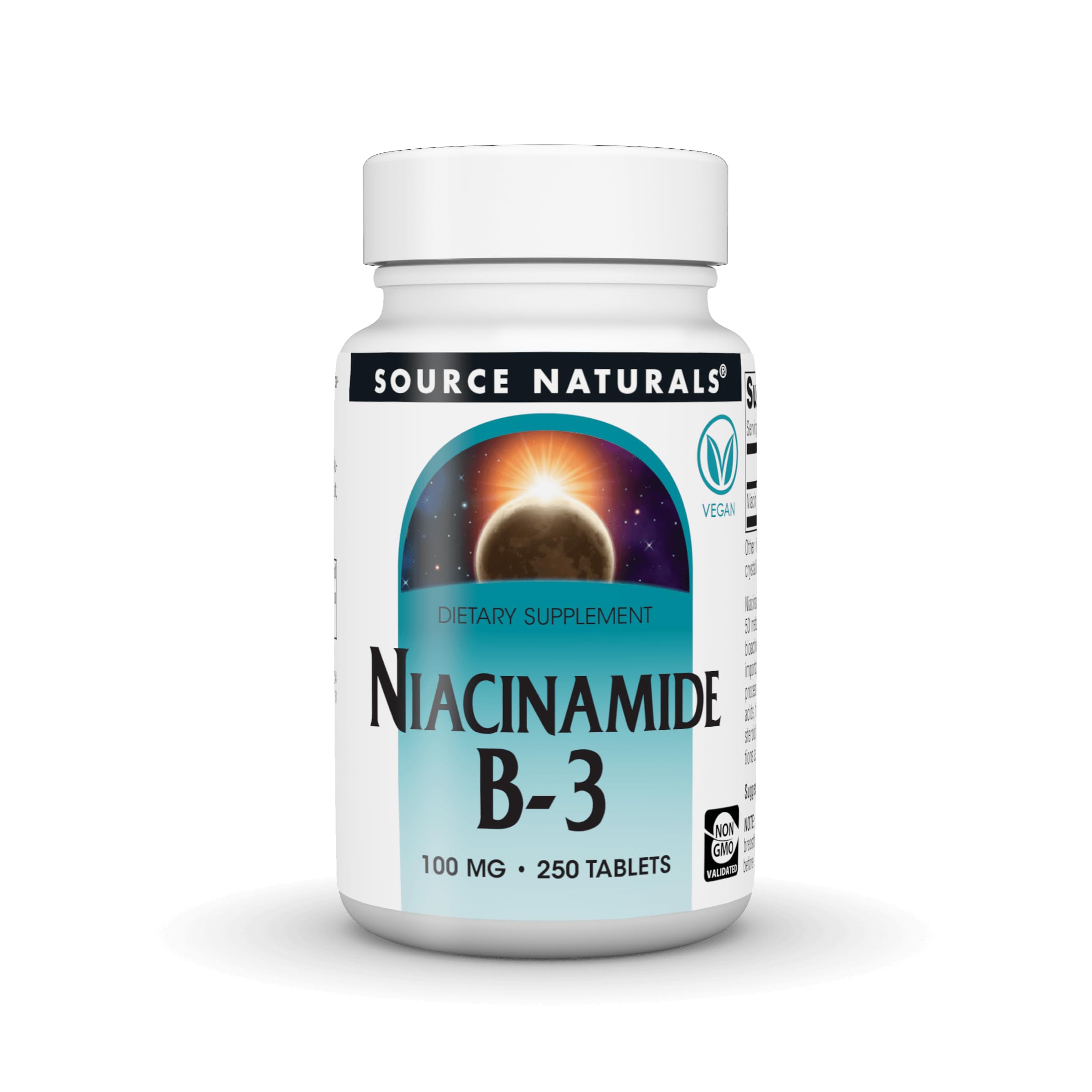 Source Naturals Niacinamide B-3, 100 mg- 250 Vegan Tablets