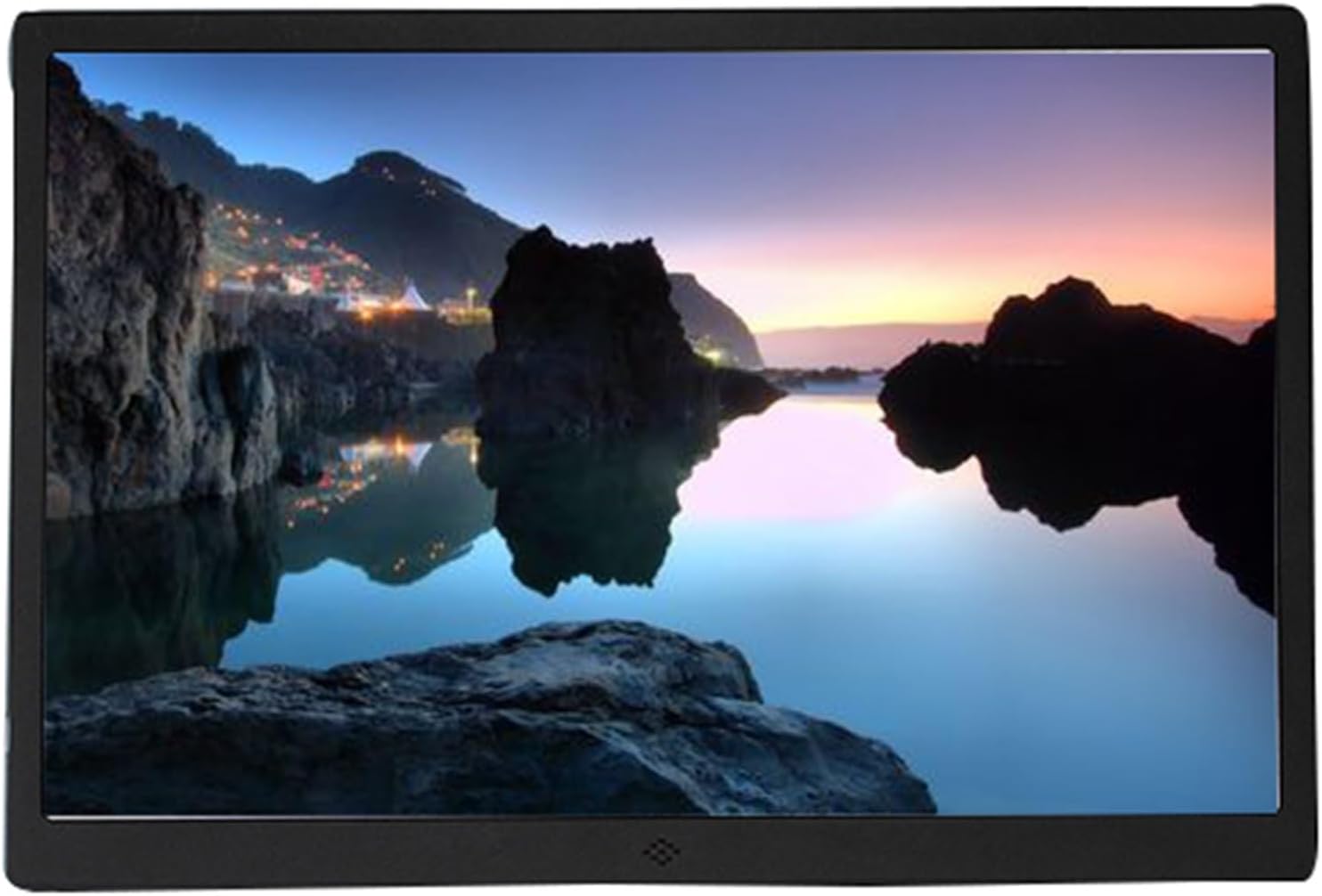 15 Inch Metal Digital Photo Frame LCD High Definition Screen Loop Play Pictures and Videos Advertising Machine (Black)