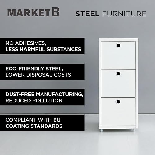 Miniatura 5 de Armario de almacenamiento enrollado, archivador de oficina de acero de tamaño pequeño de 3 niveles, organizador multiusos debajo del escritorio, 11