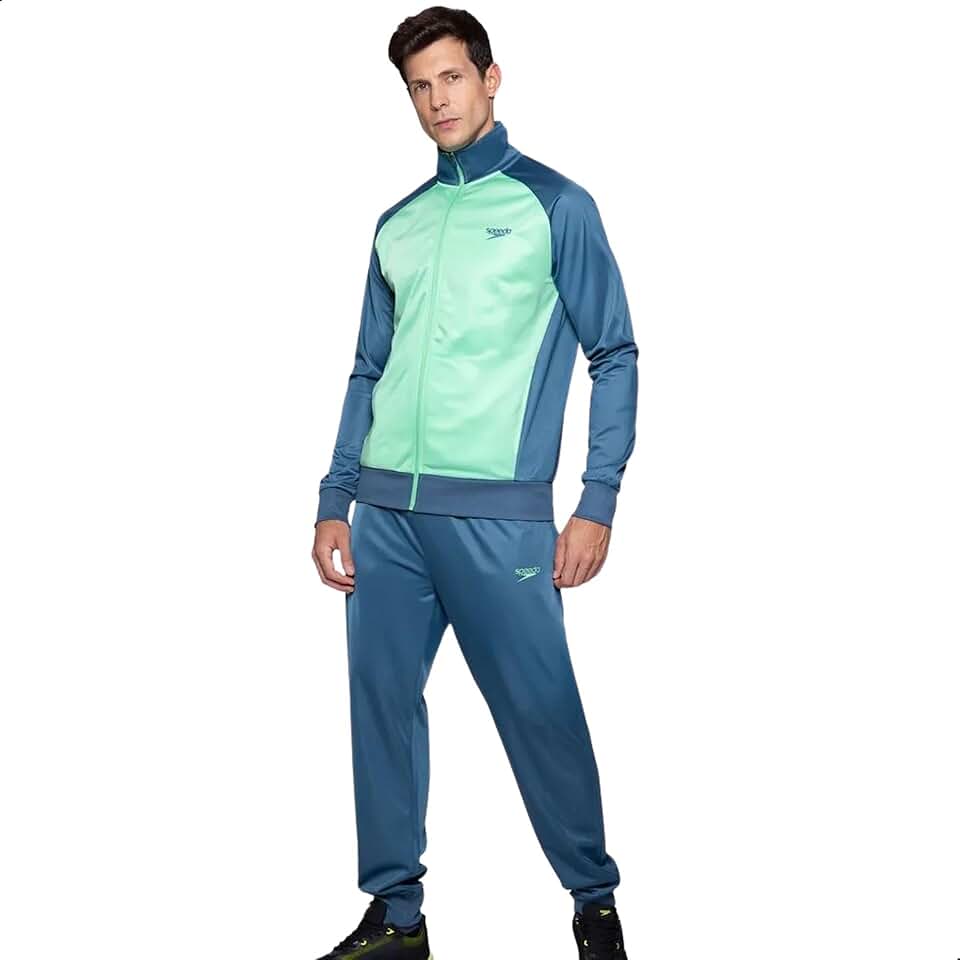 Conjunto Esportivo Masculino Speedo Jaqueta e Calça com Bolsos Microfibra Dry Fit